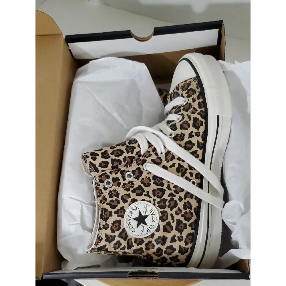 Converse CTAS Eva Big Kids' Platform Sneakers Leopard Print Size 7 NIB